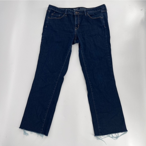 Mossimo Mid Rise Rough Hem Straight Leg Jeans Size 14 Women’s - Picture 1 of 4
